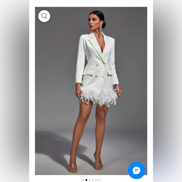 Feathered white blazer dress 🤍 - Picture 4 of 8